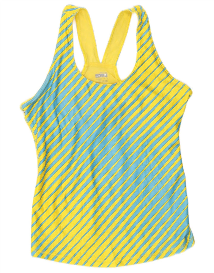 Nike damevest top US 8/10 Medium gul stribet polyester