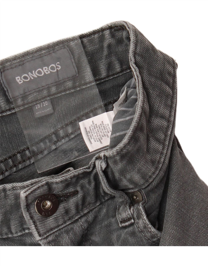 BONOBOS Womens Straight Jeans W29 L30 Grey Cotton