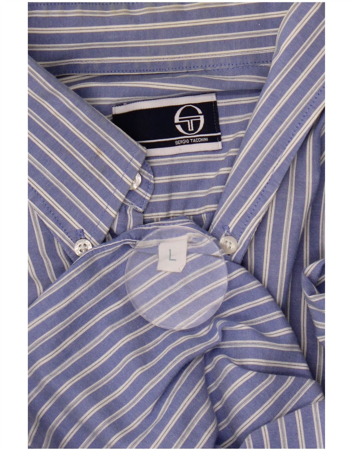 Sergio Tacchini Herrenhemd groß blau gestreift