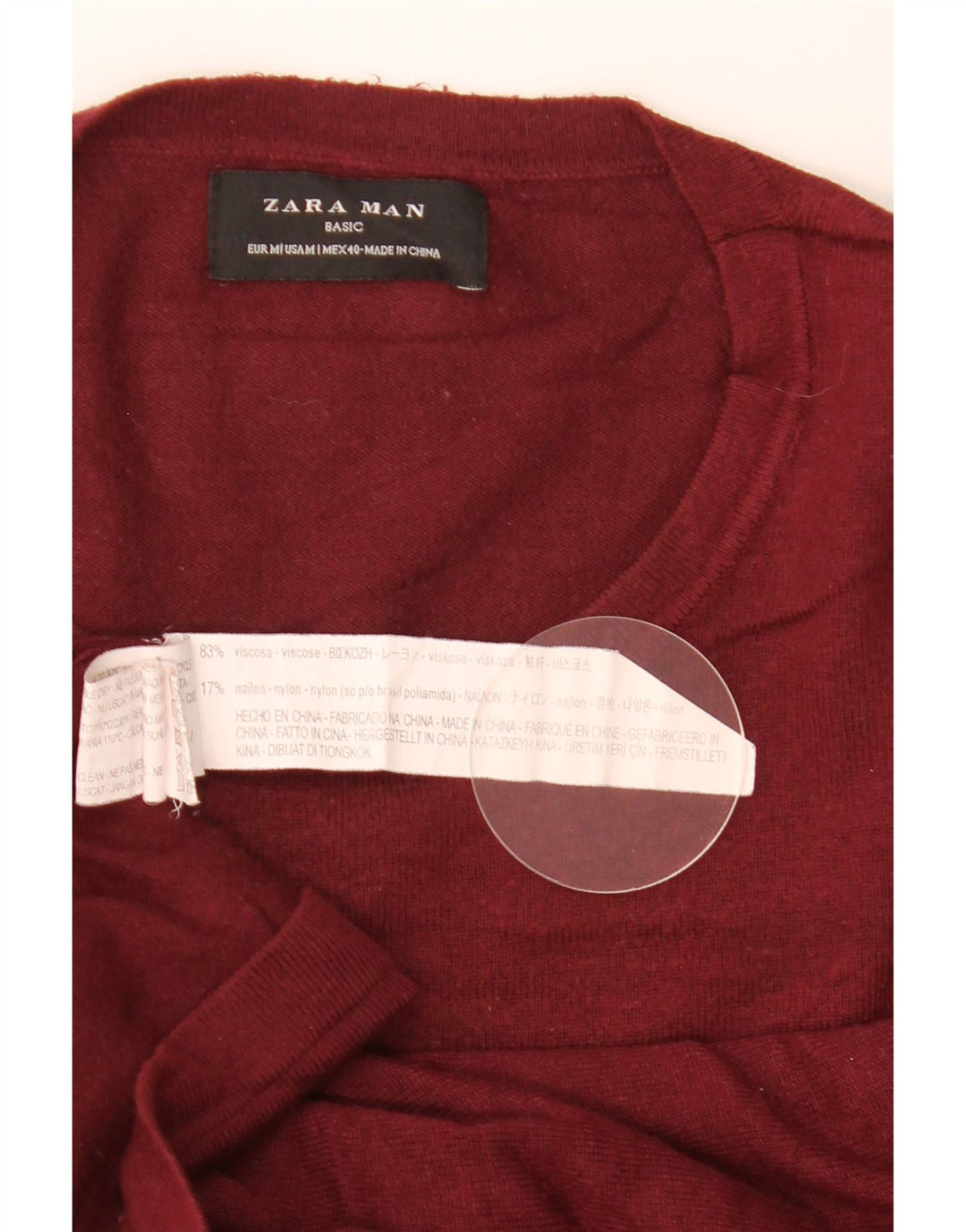 Maglione girocollo da uomo Zara in viscosa marrone medio