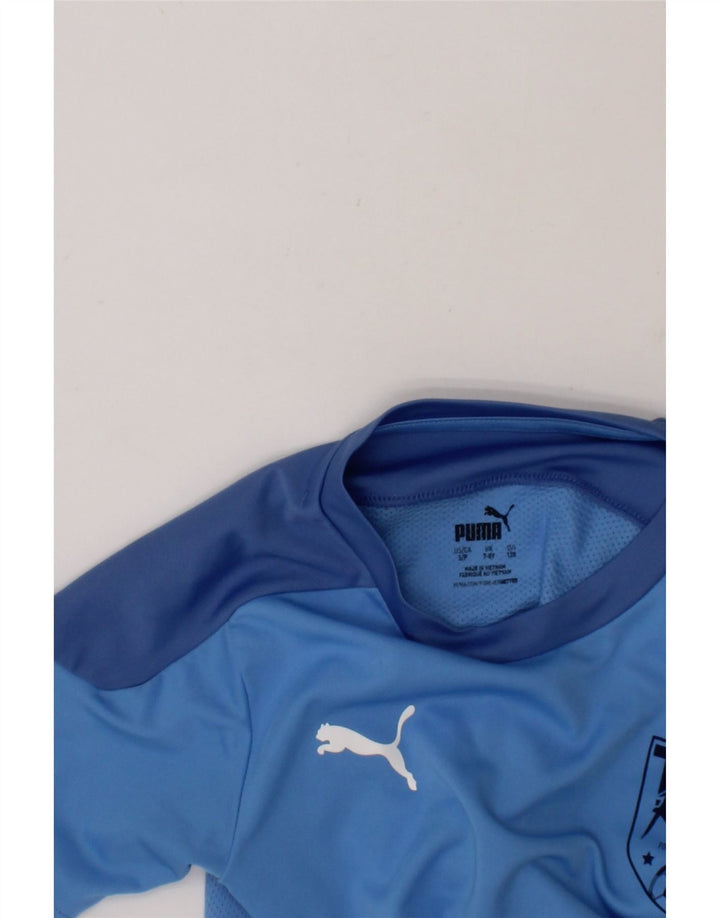 PUMA Boys Graphic T-Shirt Top 7-8 Years Small Blue Polyester Vintage Puma and Second-Hand Puma from Messina Hembry 