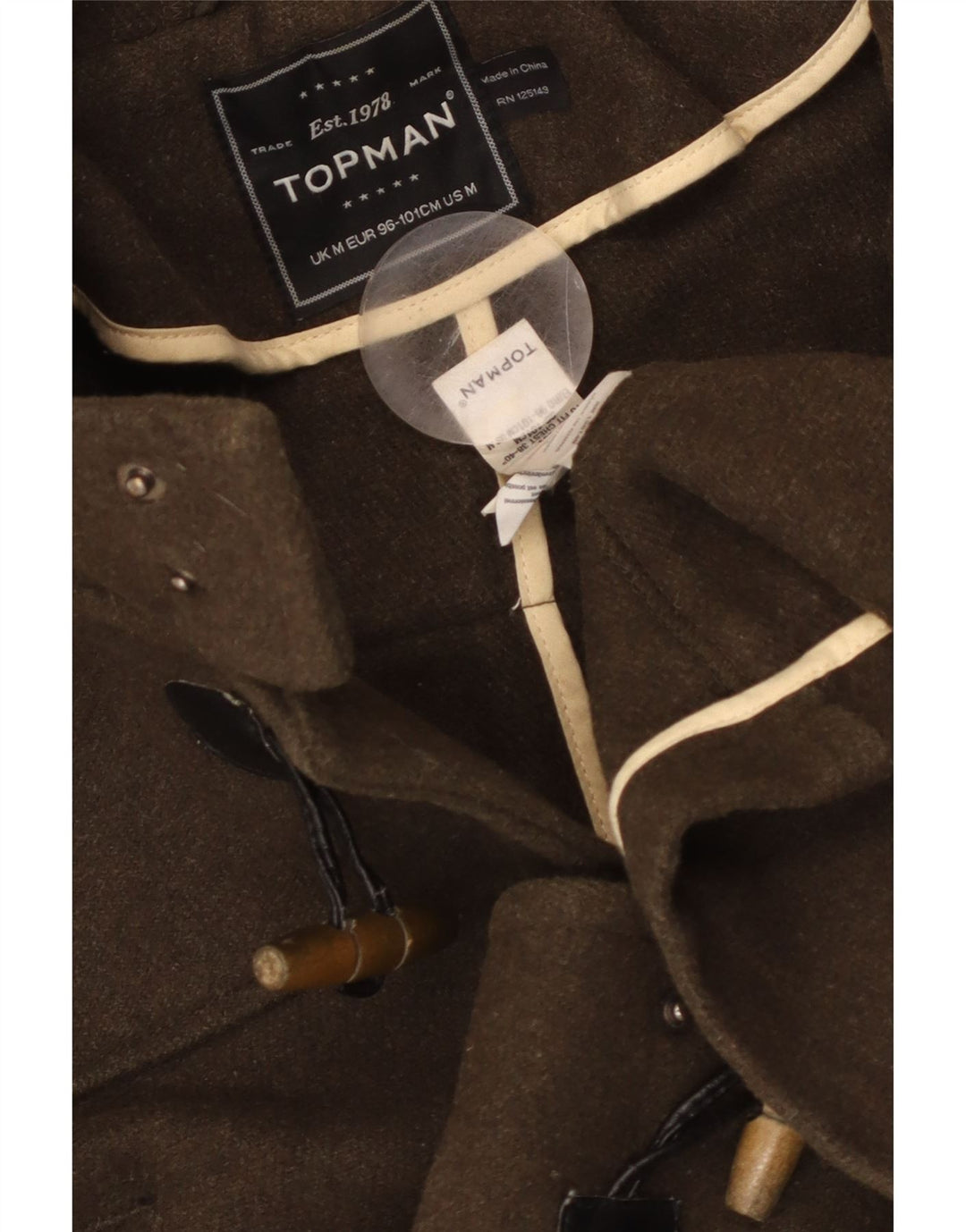 Montgomery con cappuccio da uomo TOPMAN UK 38 Lana marrone medio