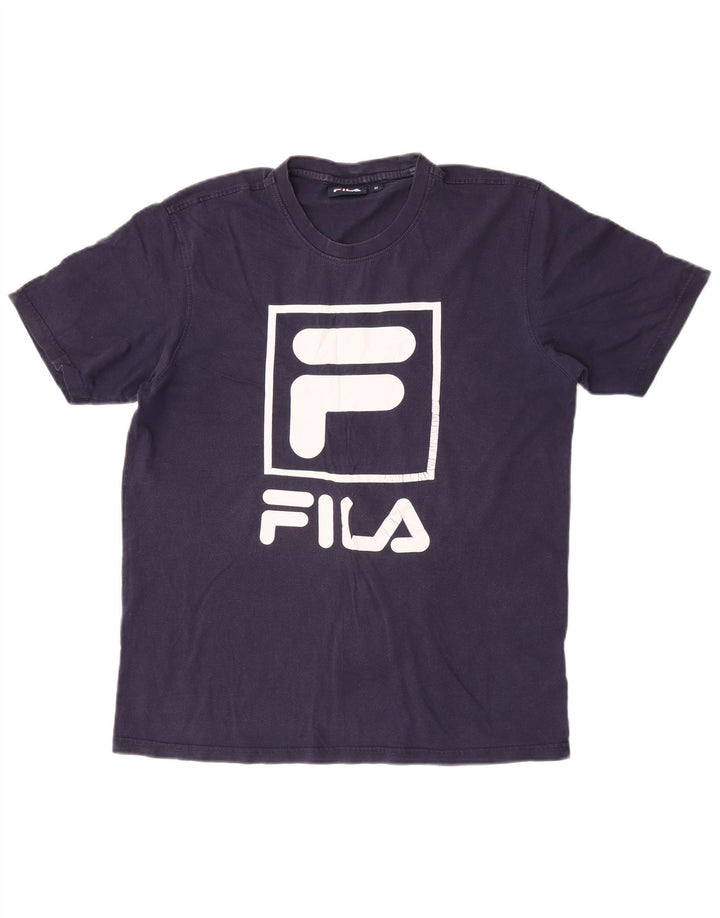 T-shirt grafica da uomo Fila Top in cotone blu navy medio