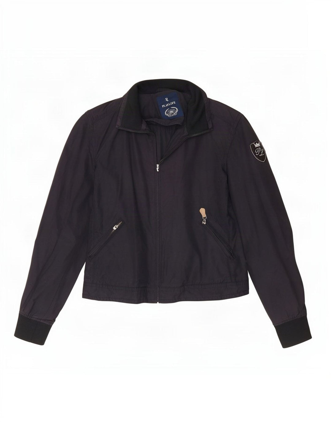 Playlife Damen Bomberjacke UK 16 Large Marineblaue Baumwolle