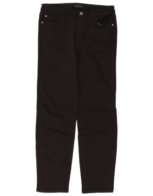 Massimo Dutti Womens Straight Casual Trousers EU 38 Small W28 L28 Black