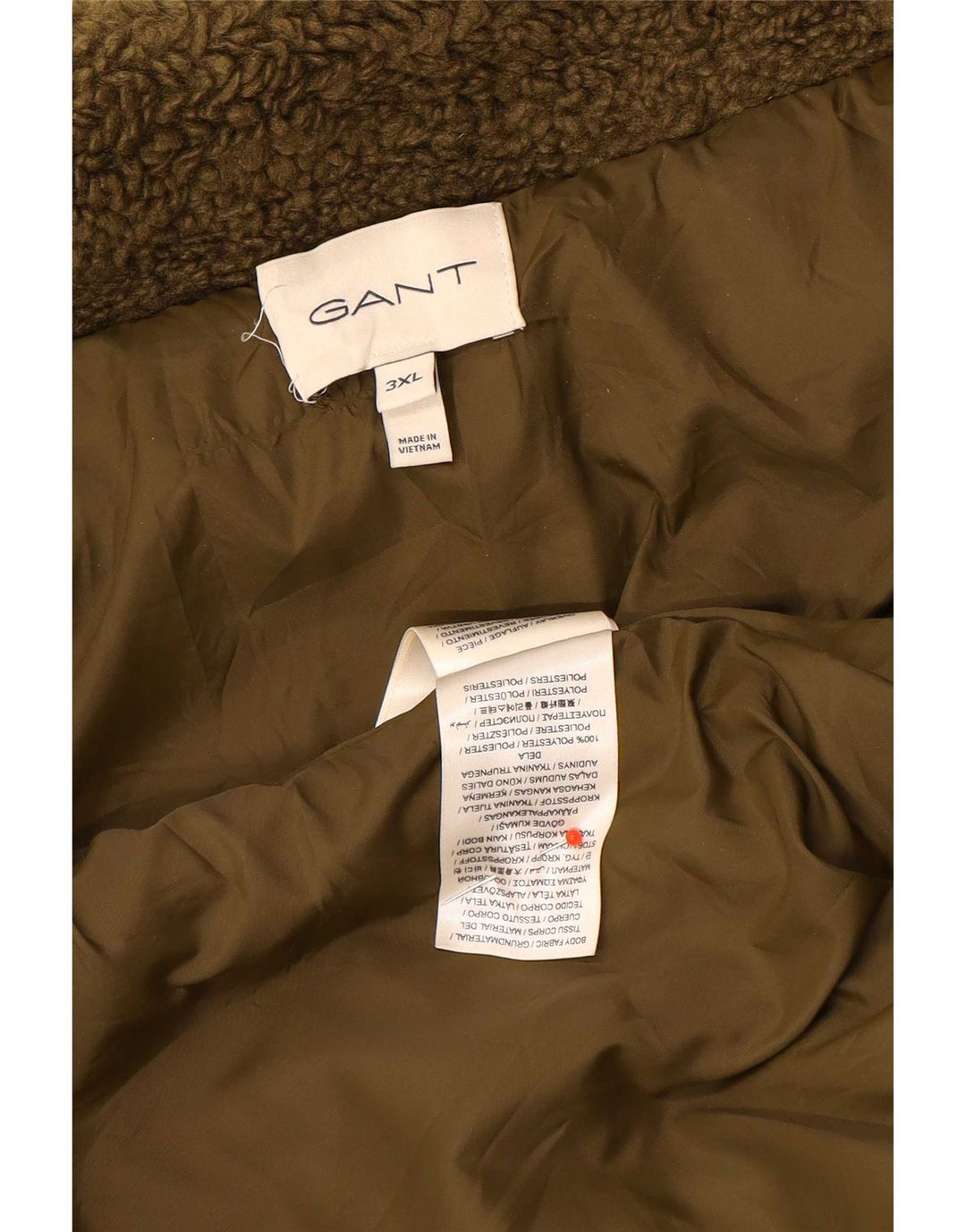 Мужская флисовая куртка Gant UK 46 3XL Хаки Полиэстер