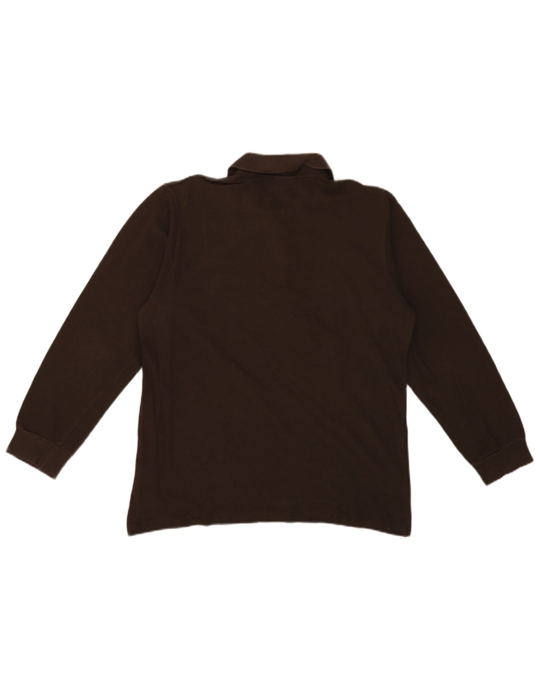Lacoste Mens Long Sleeve Polo Shirt Size 4 Medium Brown Cotton