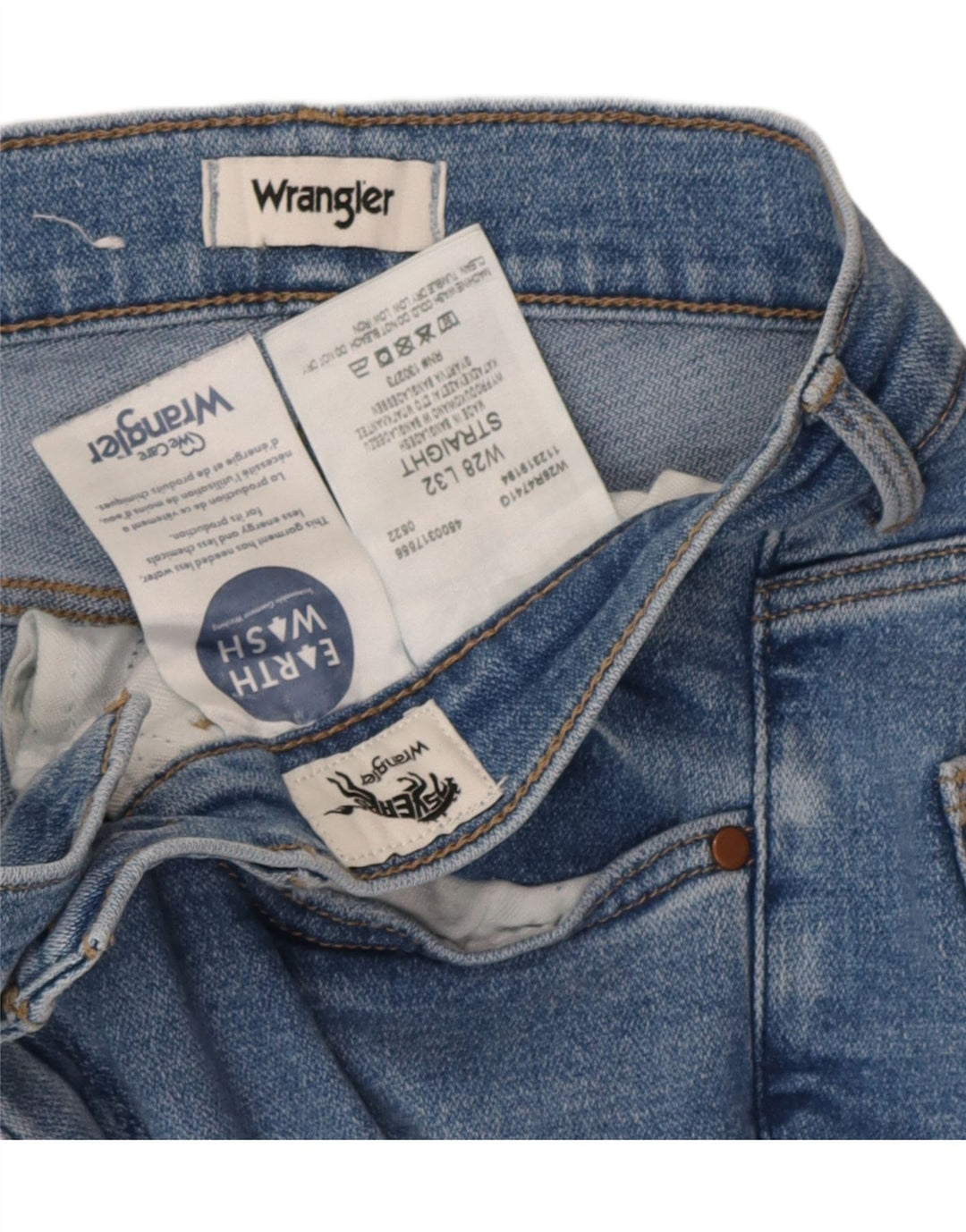 Wrangler Womens Straight Jeans W28 L28 Blue Cotton