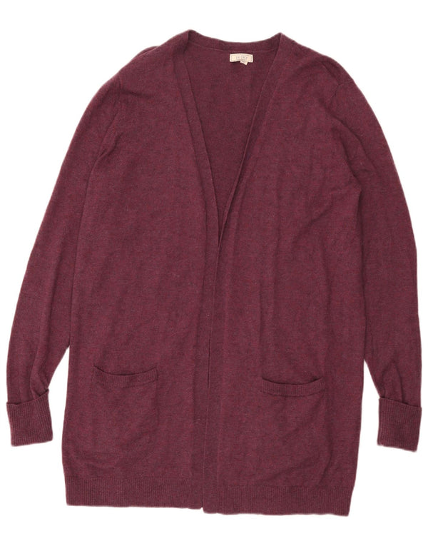 Maglione cardigan aperto con linea lunga da donna Fat Face UK 14 Large Purple Wool