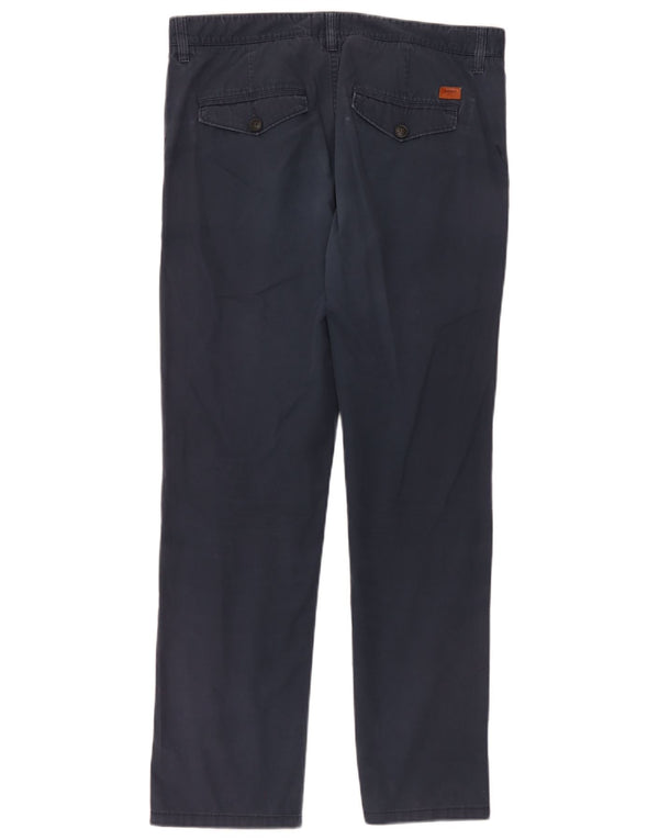 Timberland Mens Straight Chino Trousers W34 L31 Navy Blue