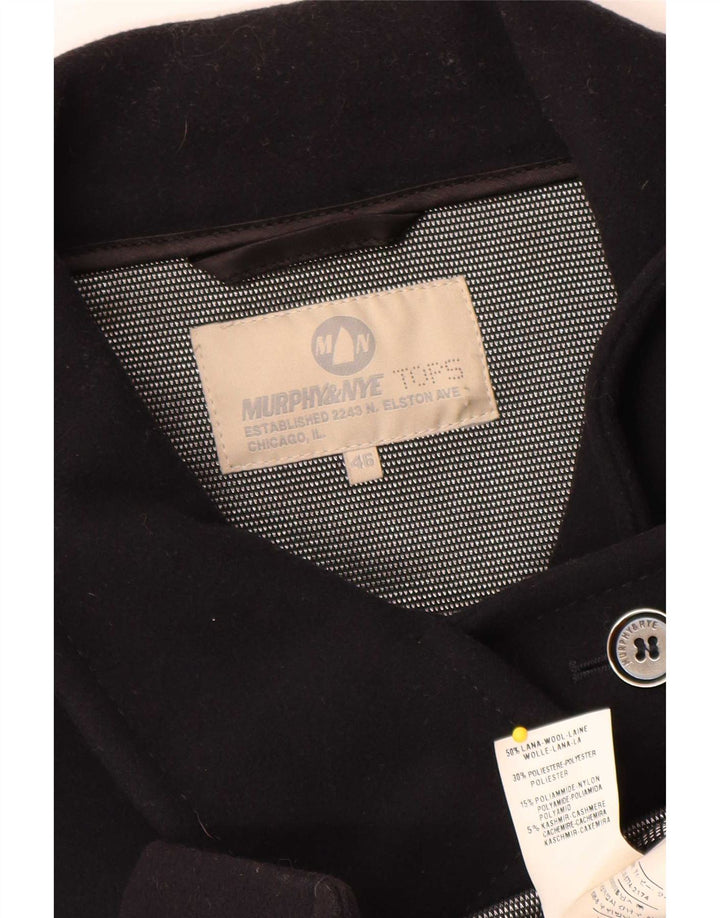 Murphy & Nye Womens Double Breasted Coat IT 46 Large Navy Blue Wool