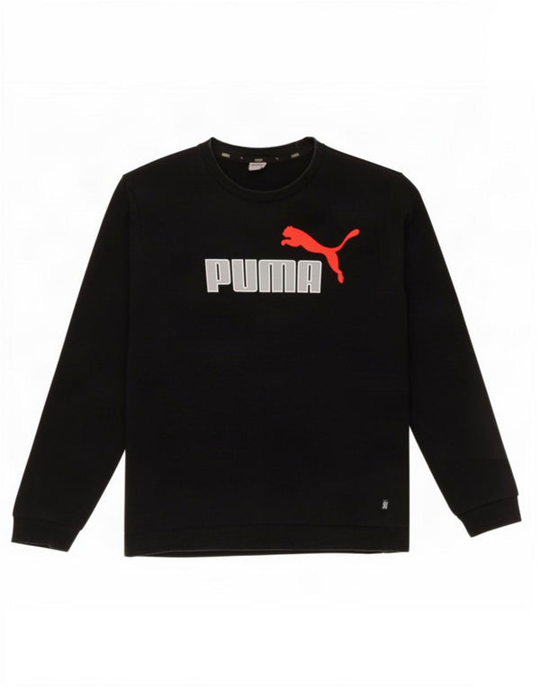 Джемпер с рисунком Puma для мальчиков 15-16 лет, черный хлопок