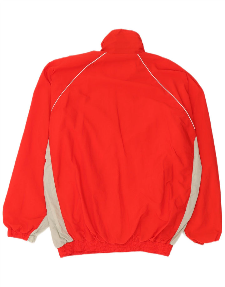 Vintage Mens Pullover Tracksuit Top Jacket XL Red Colourblock Cotton