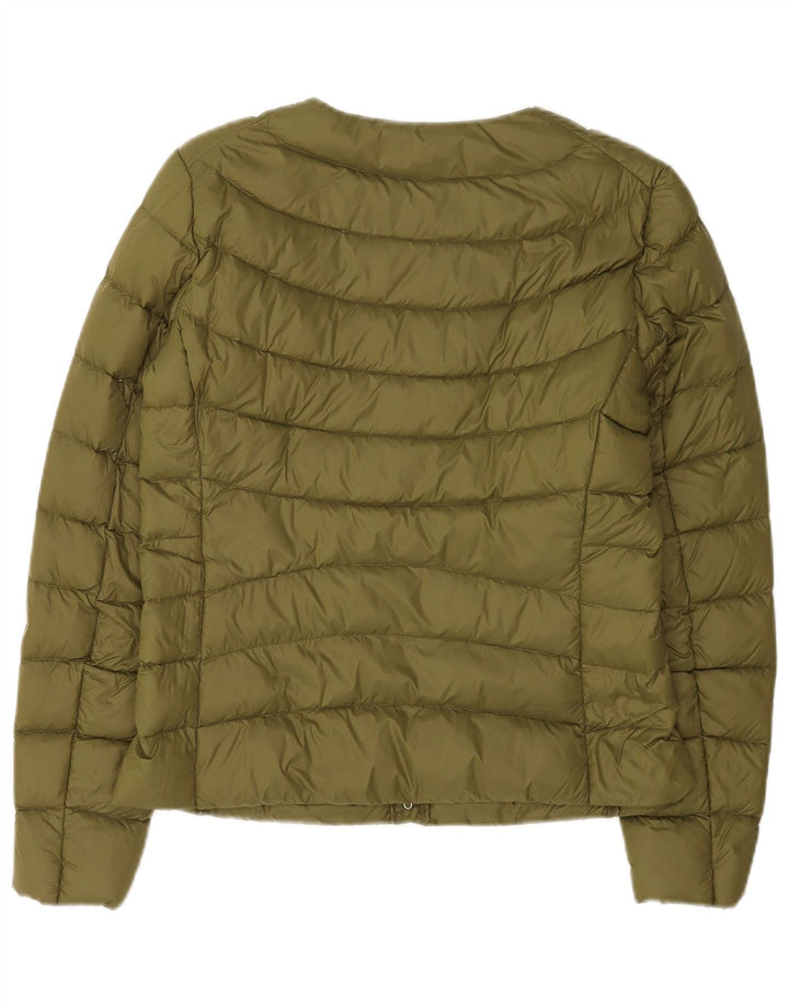 Benetton Womens Padded Jacket UK 12 Medium Khaki Polyamide