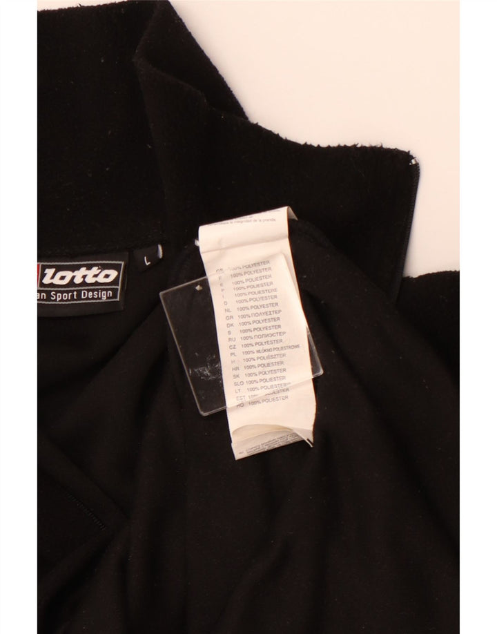 Maglione in pile da uomo LOTTO con zip e collo grande in poliestere nero