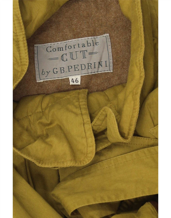 GB.PEDRINI Mens Trench Coat IT 46 Small Green