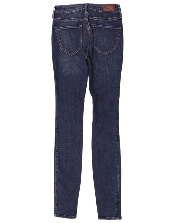 Hollister Damen High Waist Super Skinny Jeans W24 L30 Blaue Baumwolle