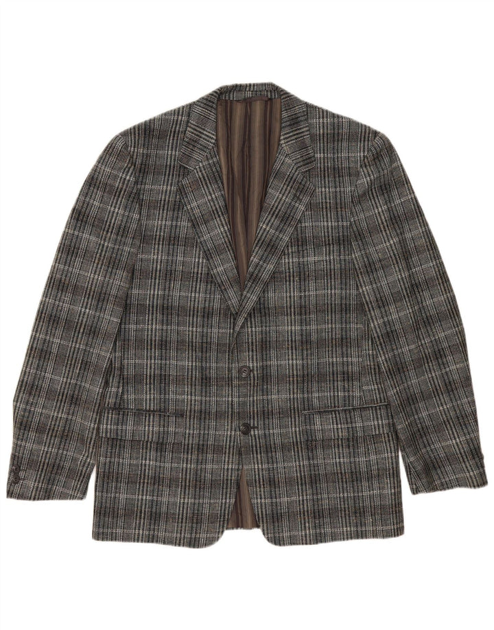Vintage Mens 2 Button Blazer Jacket UK 38 Medium Grey Check