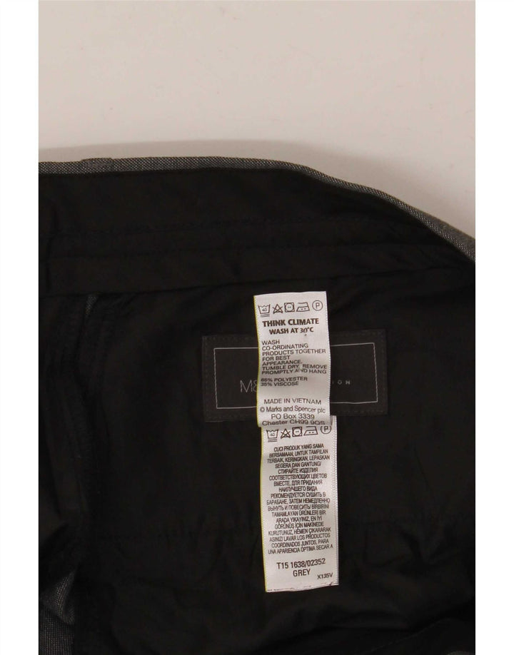 Marks & Spencer Mens Tailored Fit Straight Suit Trousers W32 L33 Grey
