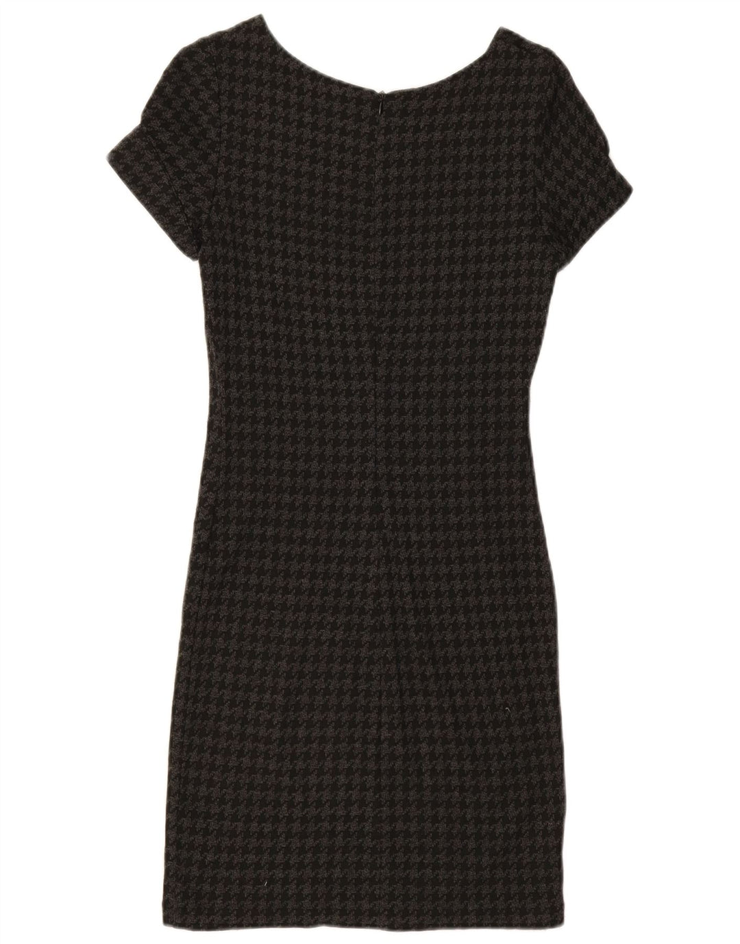 ZARA Womens Sheath Dress UK 10 Small Grey Houndstooth