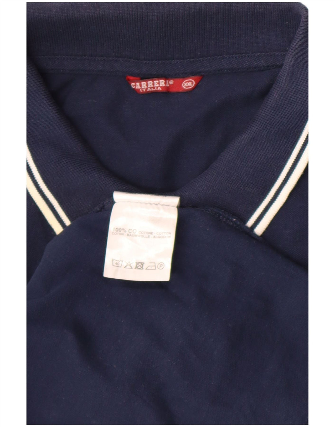 Carrera Mens Polo Shirt 2XL Navy Blue Cotton