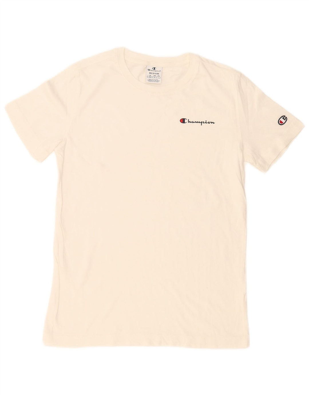 Champion T-Shirt Femme UK 12 Medium Blanc