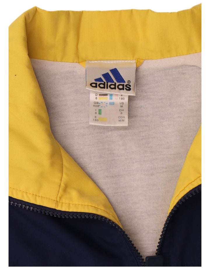 Adidas Mens Tracksuit Top Jacket UK 40/42 Medium Navy Blue Colourblock