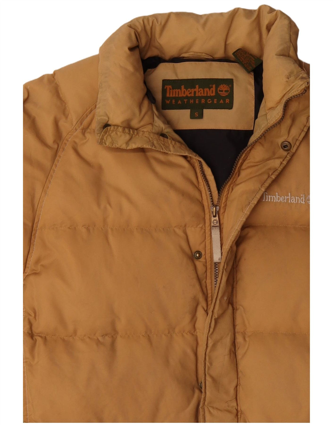 Timberland Mens Weathergear Oversized Padded Jacket UK 36 Small Yellow