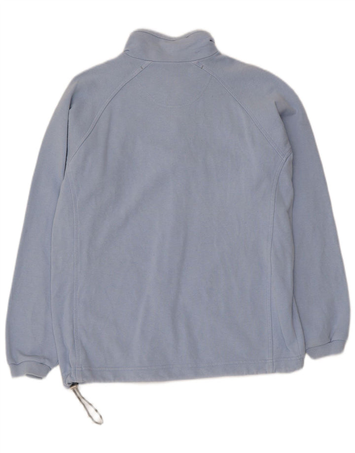 CHAMPION Mens Zip Neck Sweatshirt Jumper Small Blue Cotton