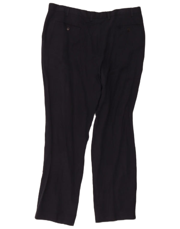 Marks & Spencer Herre Pegged Suit Bukser W40 L33 Marineblå Silke