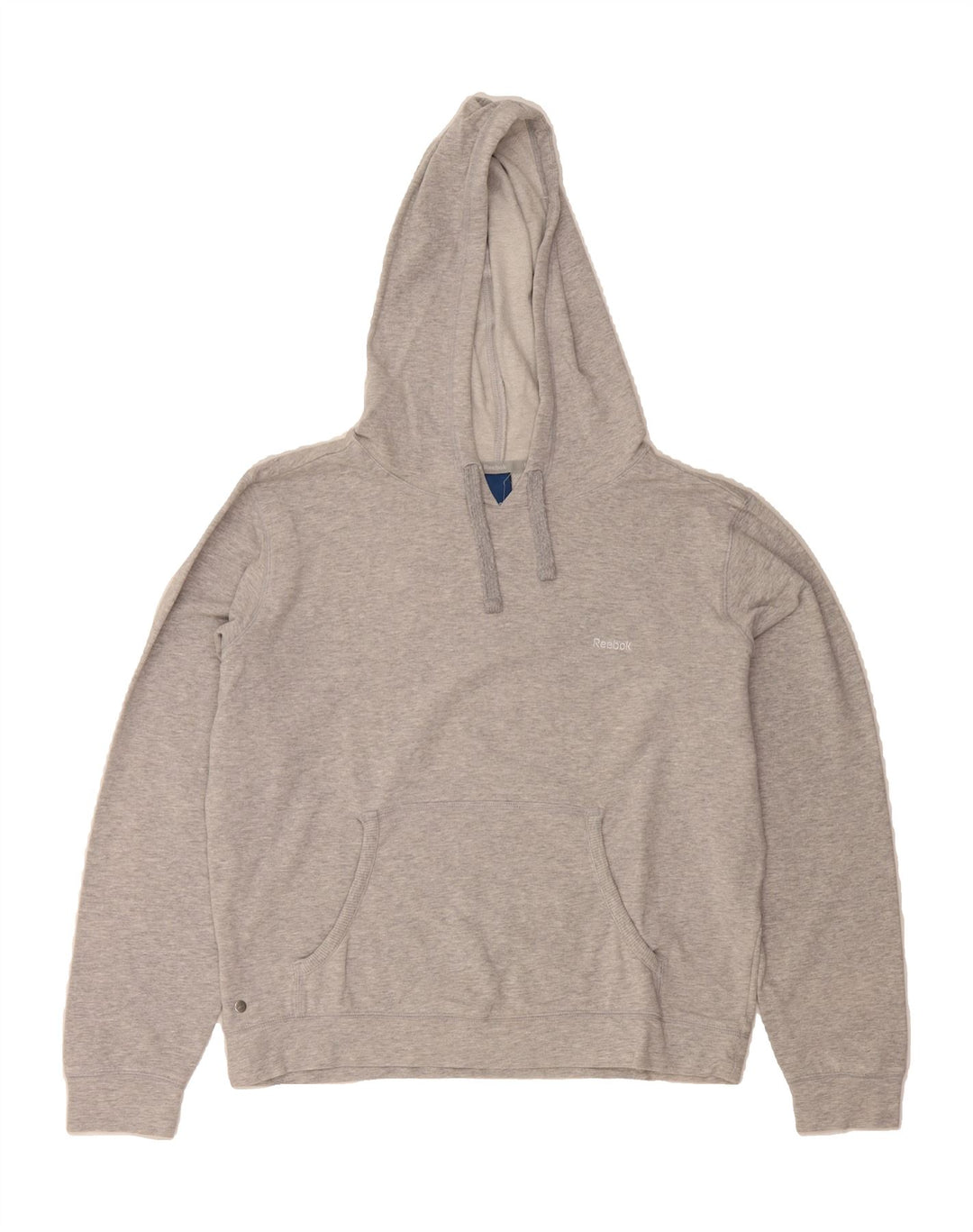 REEBOK Womens Hoodie Jumper UK 16 Large Grey Cotton Vintage Reebok and Second-Hand Reebok from Messina Hembry 