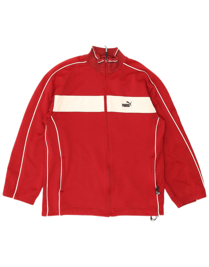 Puma Mens Tracksuit Top Jacket Small Red Colourblock Polyester Sports