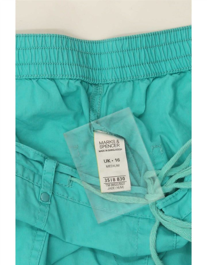 Marks & Spencer Womens Bermuda Shorts UK 16 Large W36 L18 Turquoise