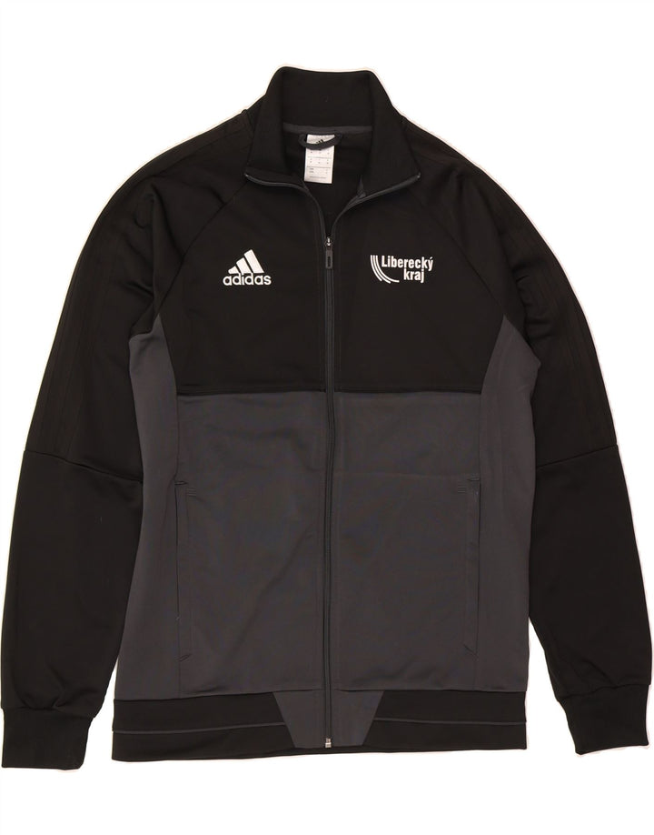 ADIDAS Mens Graphic Tracksuit Top Jacket Medium Black Colourblock Vintage Adidas and Second-Hand Adidas from Messina Hembry 