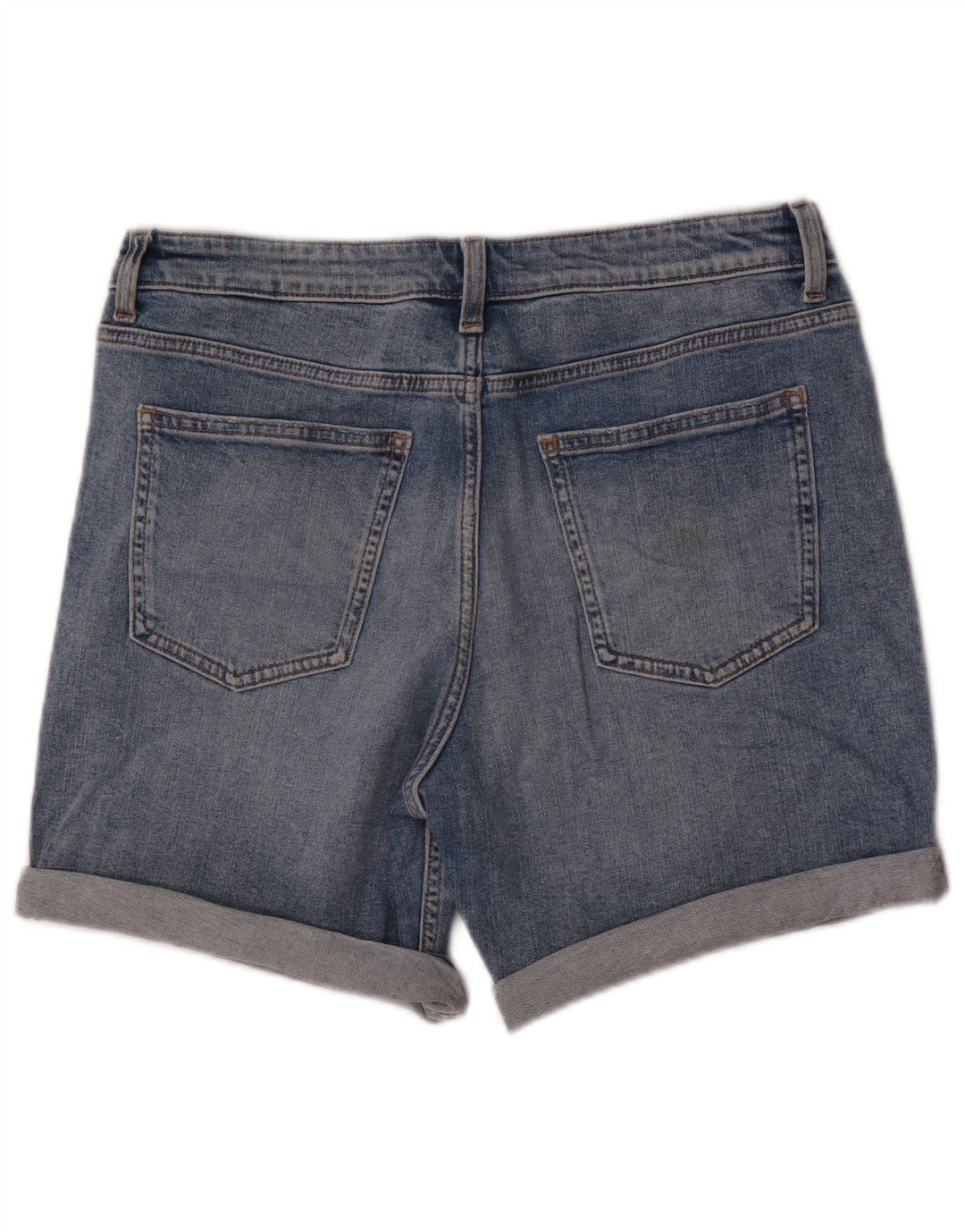 Marks & Spencer Womens Boyfriend Denim Shorts UK 12 Medium W30 Blue
