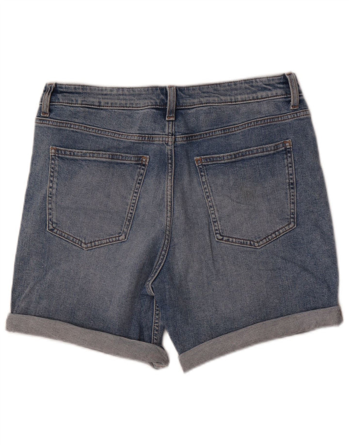 Marks & Spencer Womens Boyfriend Denim Shorts UK 12 Medium W30 Blue