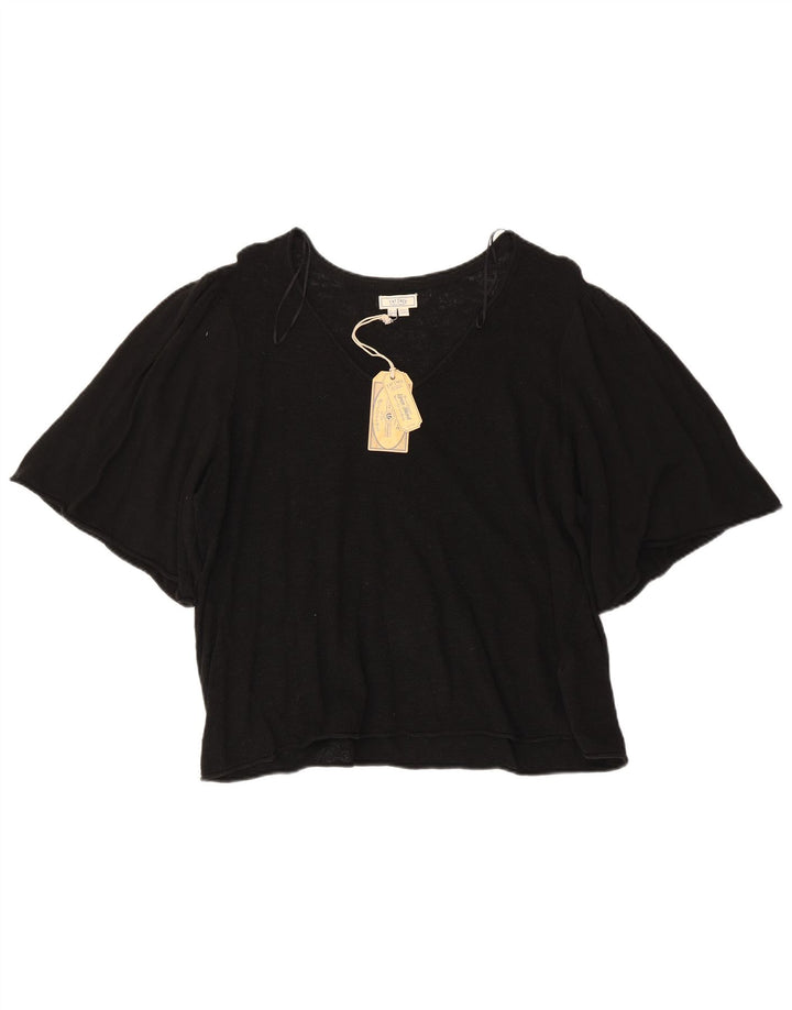 Fat Face Womens Blouse Top UK 18 XL Black Cotton