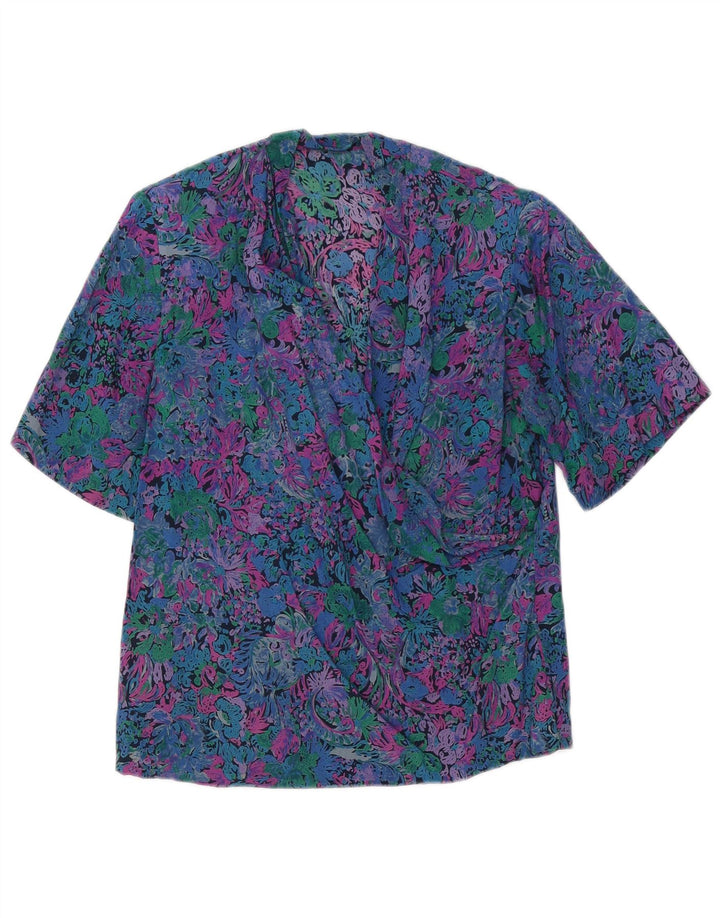 Bluzka damska VINTAGE Top UK 12 Średnio wielobarwny kwiatowy