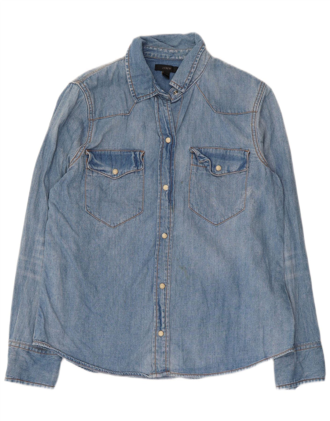 J. Crew Womens Denim Shirt US 12 Large Blue Cotton