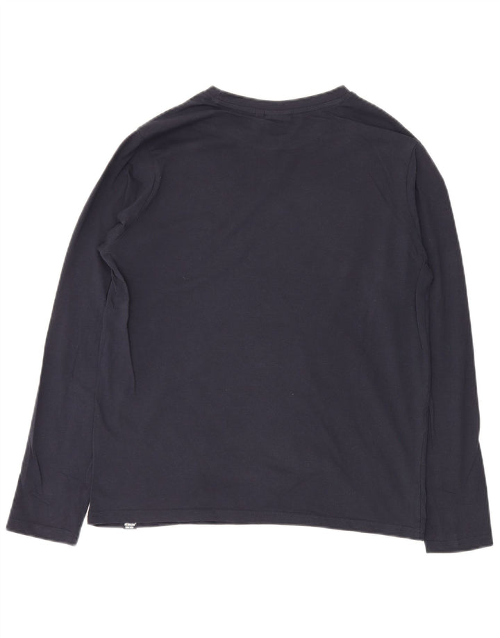 Ellesse Herren-Top aus Baumwolle, langärmelig, mittelgroß, Marineblau