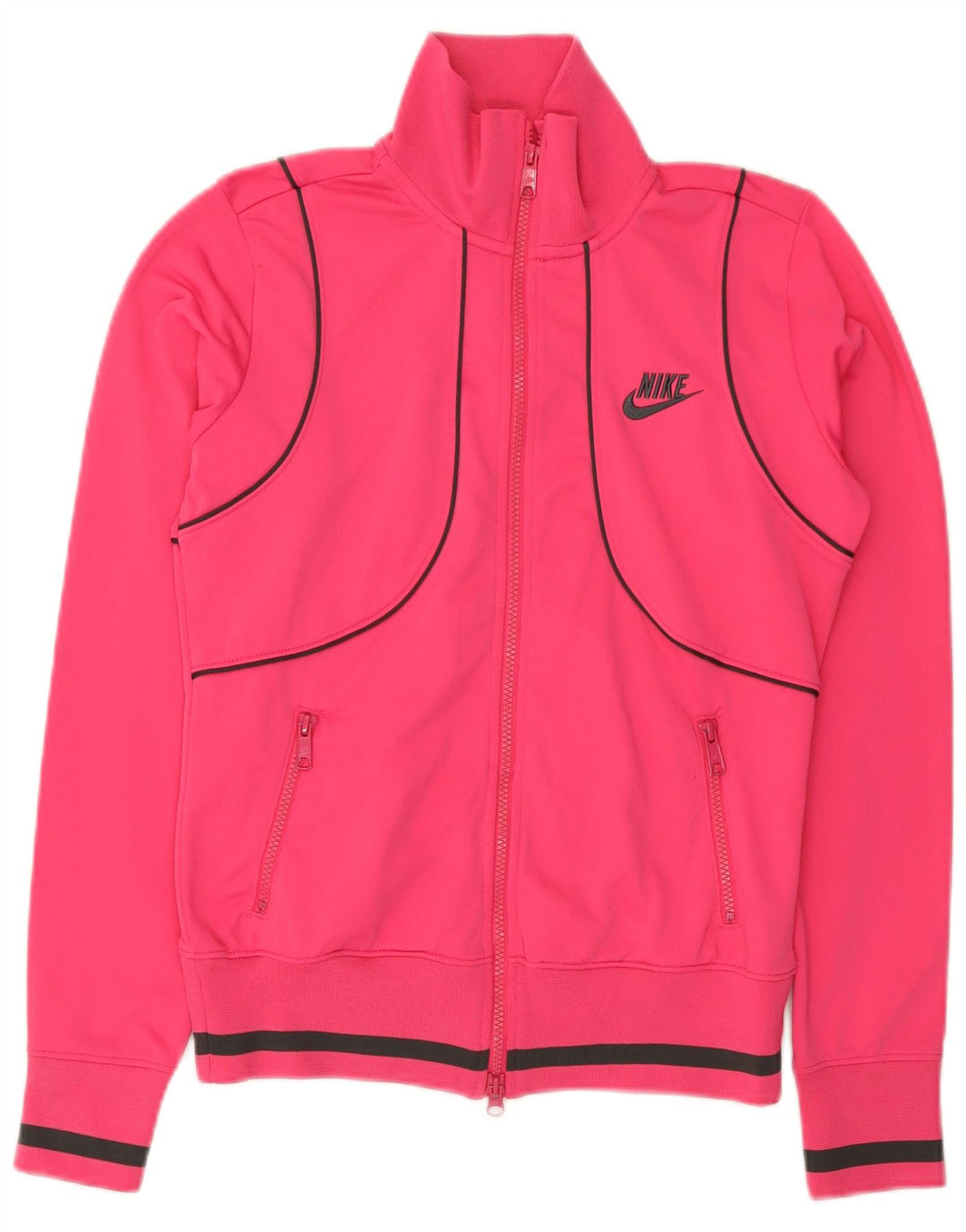 Nike Womens Tracksuit Top Jacket UK 10/12 Medium Pink Polyester