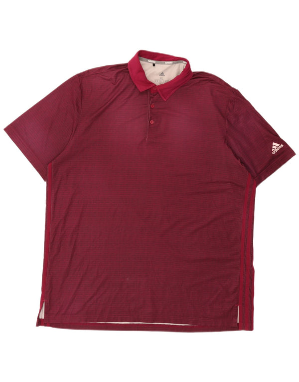 Camisa polo masculina Adidas XL Borgonha risca de giz poliéster