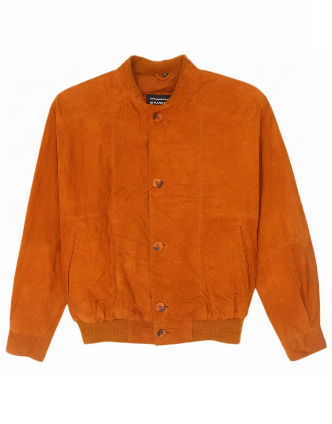 Vintage Ανδρικό Suede Bomber Jacket IT 50 Large Brown Δερμάτινο