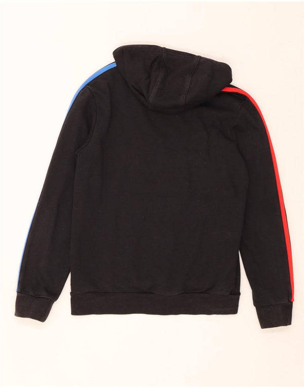 Adidas Boys Graphic Hoodie Jumper 12-13 Years Black Cotton