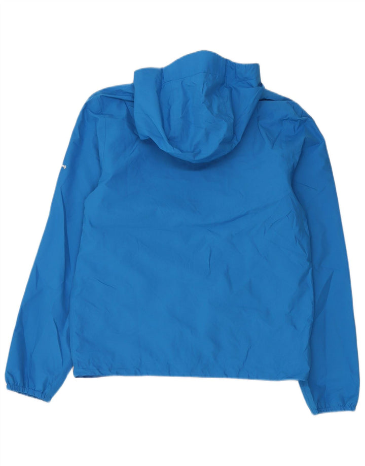 Adidas Mens Graphic Hooded Rain Jacket UK 34 XS Blue Polyester