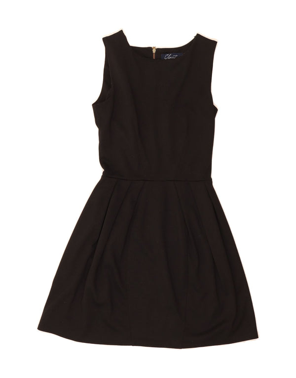 CLOSET Womens Sleeveless A-Line Dress UK 10 Small  Black Polyester