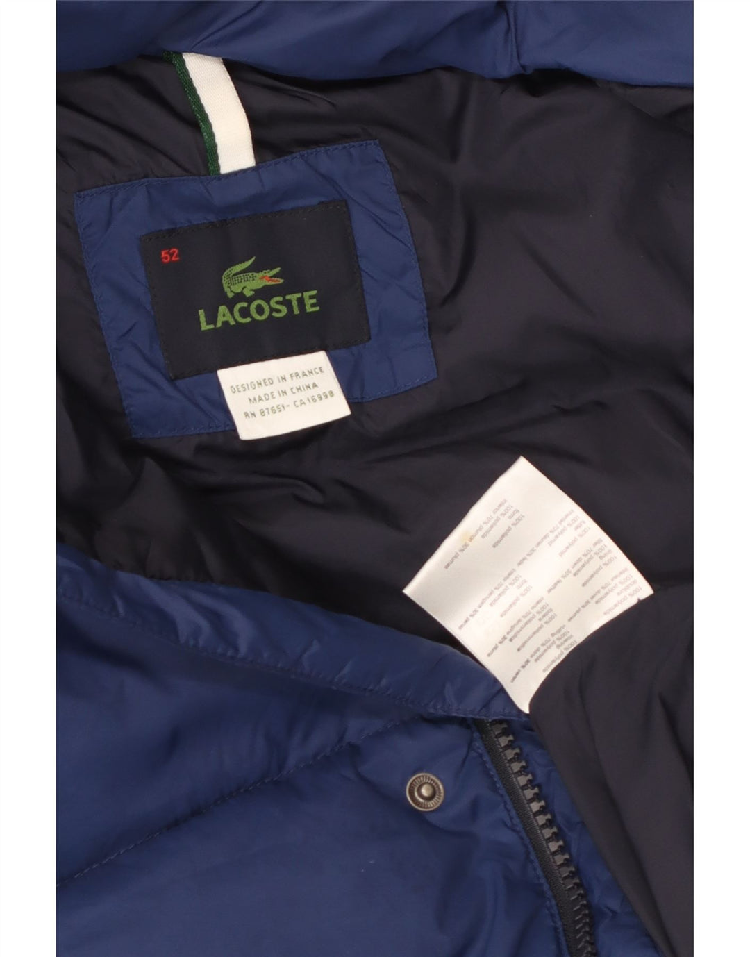 Gilet imbottito da uomo LACOSTE IT 52 XL Blu in poliammide