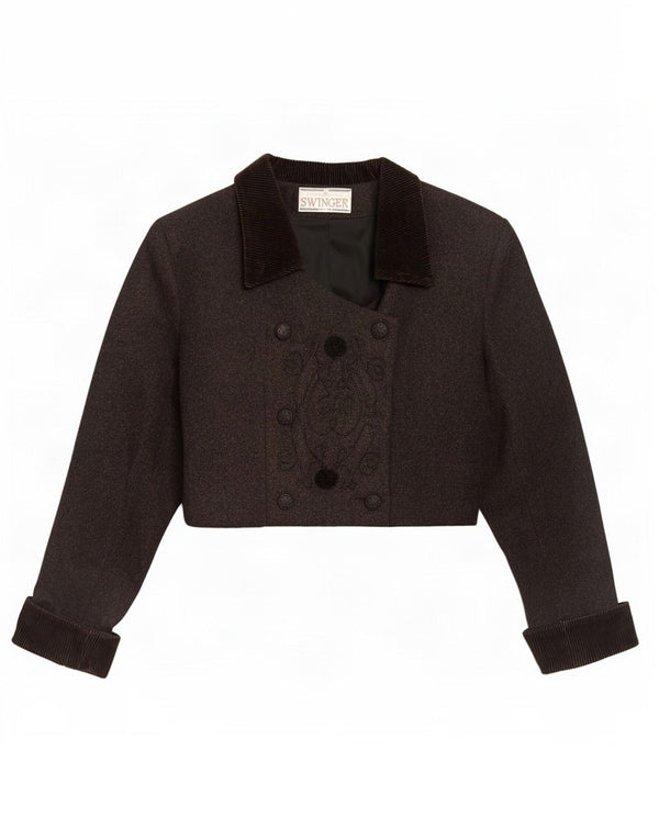 Chaqueta Bolero De Doble Botonadura Para Mujer Swinger IT 44 Lana Gris Medio