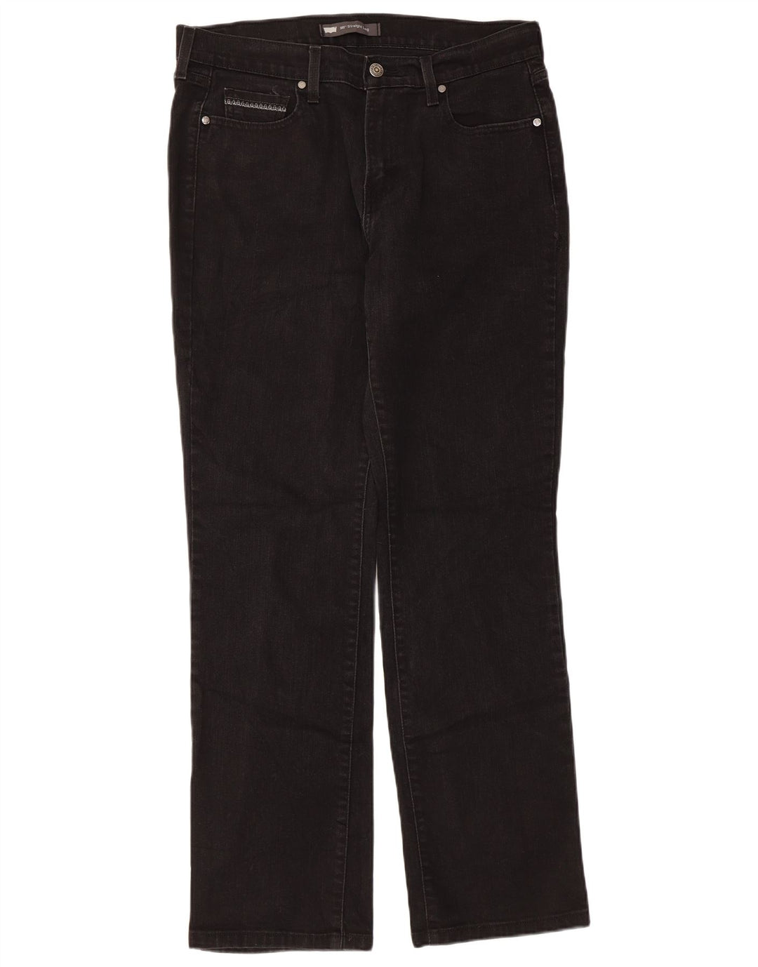 Levi's Womens 505 Straight Jeans W31 L32 Black Cotton