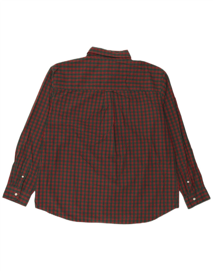Chaps Mens Shirt 2XL Green Check Cotton